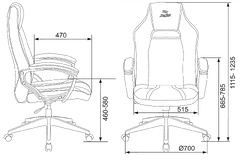 Кресло игровое Zombie Z3 черный/красный экокожа с подголов. крестов. пластик