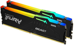 Память DDR5 2x16Gb 5600MHz Kingston KF556C40BBAK2-32 Fury Beast Black RGB RTL Gaming PC5-44800 CL40 DIMM 288-pin 1.25В single rank с радиатором Ret