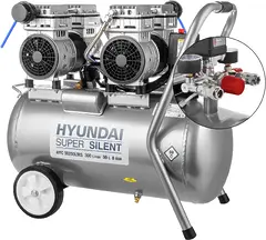 Компрессор поршневой Hyundai HYC 30250LMS безмасляный 300л/мин 50л 2000Вт серебристый/черный