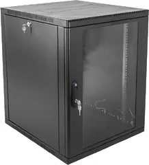 Шкаф коммутационный ЦМО (ШРН-15.650-9005) настенный 15U 600x658мм пер.дв.стекл 200кг черный 600мм 27кг 180град. 746мм сталь